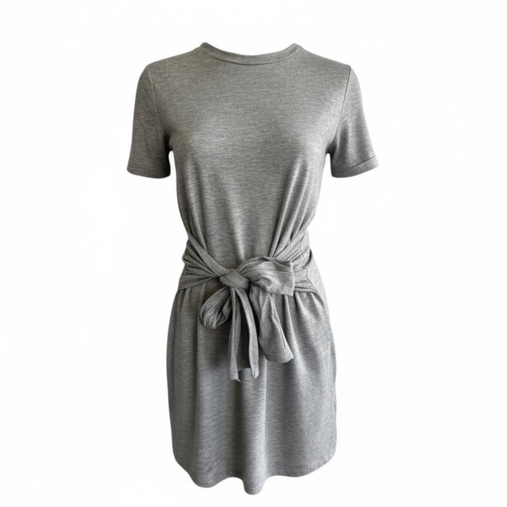 RD Style Tie-Front T-Shirt Dress Gray – Size S - Picture 2 of 6